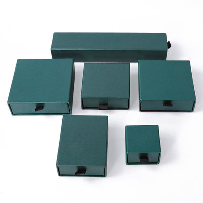 Rectangular jewellery Box Eco Friendly square paper green drawer Jewelry Box