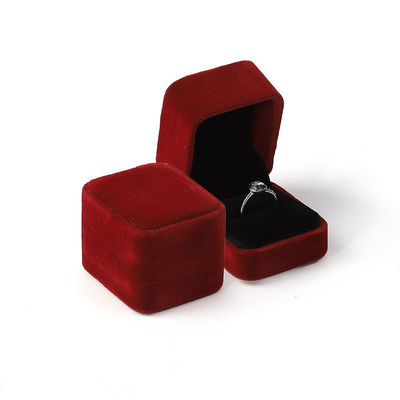 red light green Velvet Jewelry wedding ring packaging flip Jewellery Box