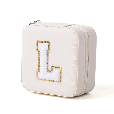 Small Leather White Travel Organizer Case Jewelry Storage Box packaging