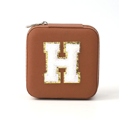 Small Leather Brown Jewelry Organizer Travel Case Jewelry Storage Box