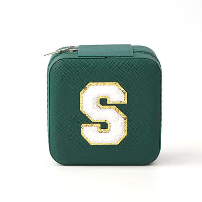 Jewellery Gift Storage Box Custom Portable Small Leather Dark Green Jewelry Organizer  Jewelry Storage Box
