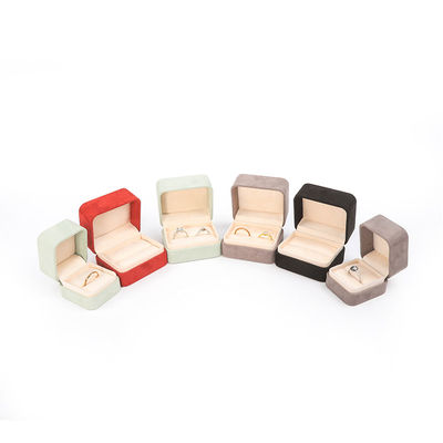 Square Velvet Jewelry wedding ring Box customizable Jewellery Box packaging