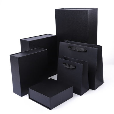Paper jewelry Gift Box Packaging Eco Friendly Cardboard black Magnetic Jewelry Box