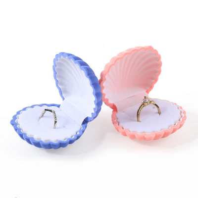 personalized hign quality flip shell velvet ring box jewelry packaging