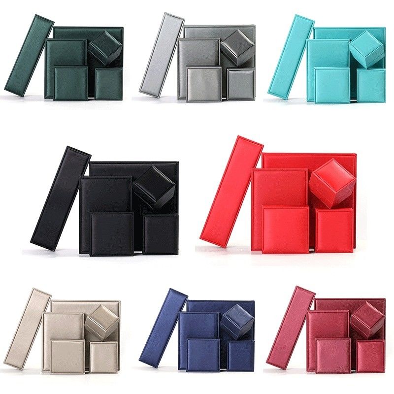 Off White Elegant Soft Faux Leather Jewelry Storage Box Package Custom Color