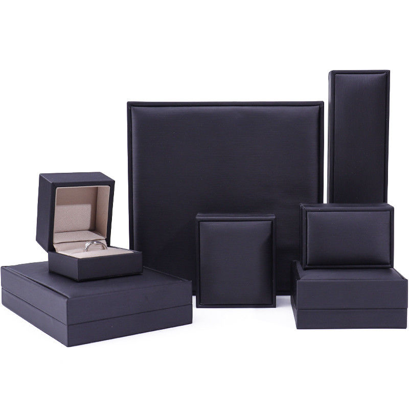 Custom Logo Nobel Sleek PU Leather Jewelry Packaging Box With Soft Velvet Lining