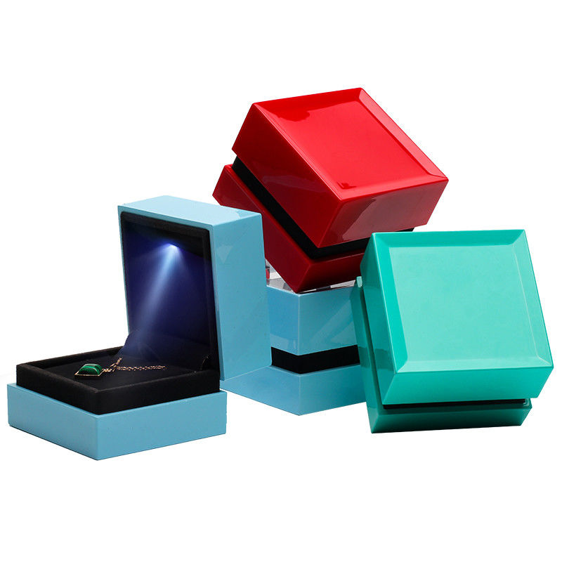 Hanhong Square Spray Paint Multicolor Jewelry Box with Light and Silk Screen Printing