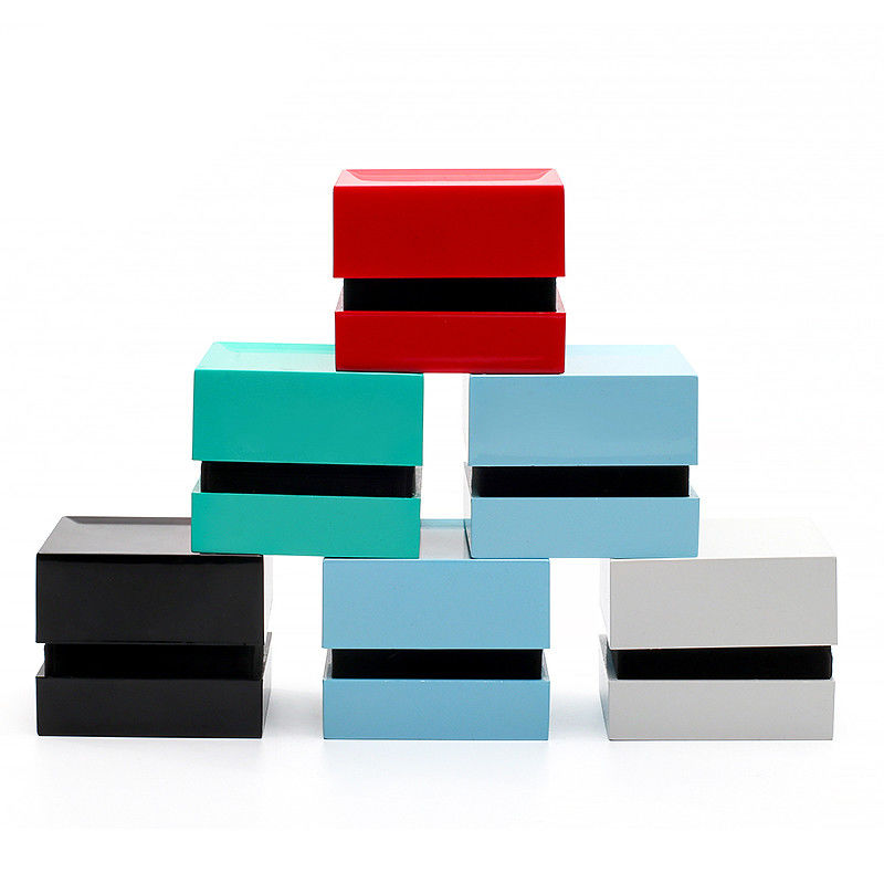 Hanhong Square Spray Paint Multicolor Jewelry Box with Light and Silk Screen Printing