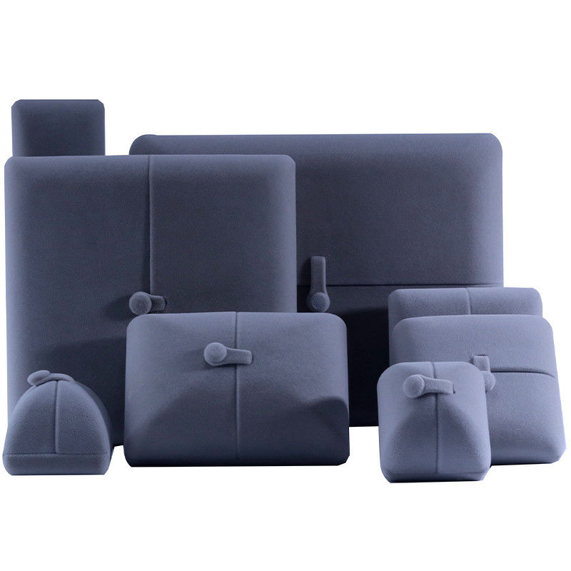 elegant double door jewelry box hign end gray velvet jewellery box with logo