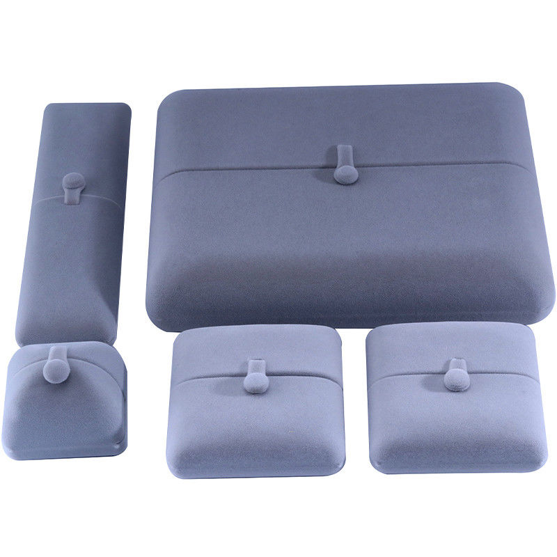 elegant double door jewelry box hign end gray velvet jewellery box with logo