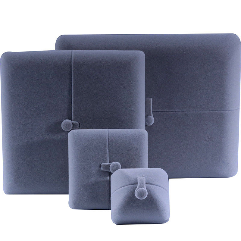 elegant double door jewelry box hign end gray velvet jewellery box with logo