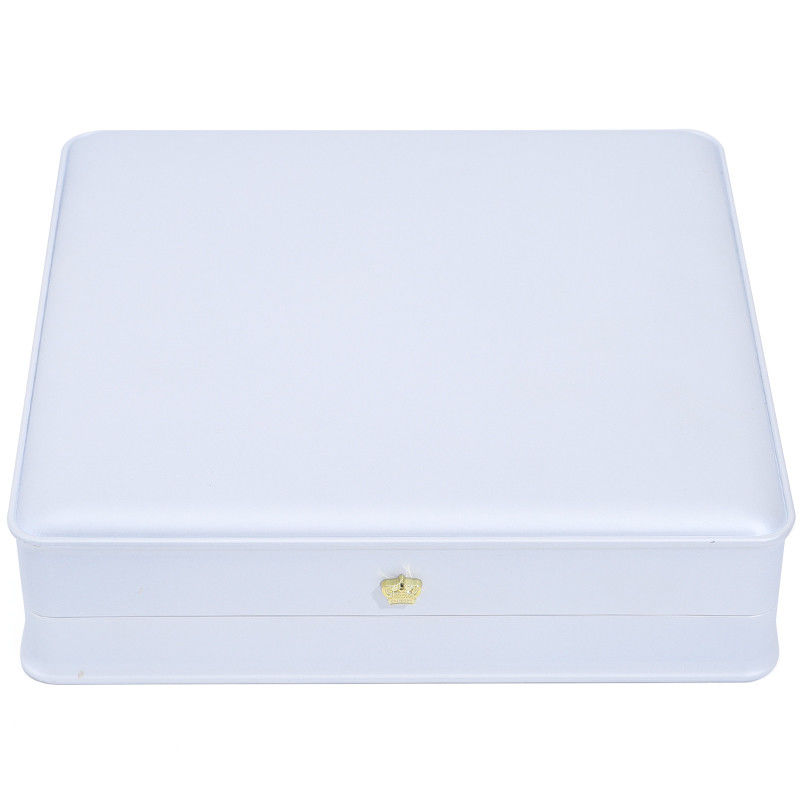Custom Logo Luxury Jewelry Packing Box Newest Rectangle White Piano Paint LED Ring Jewelry Box