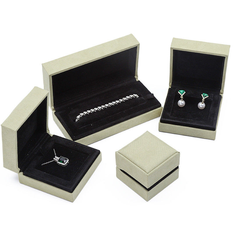 OEM Grey Yellow Soft Velvet Jewelry Box Set For Ear Stud Ring Pendant Packaging