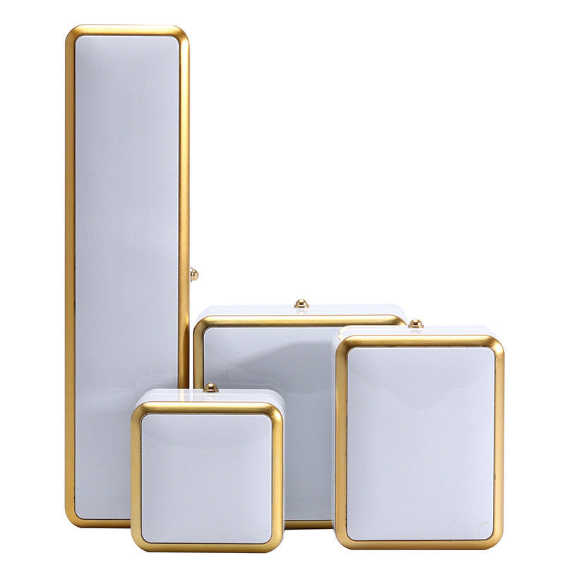 Custom Jewellery Box Packaging Gold Trim Plastic Jewelry Case With LED Lighting