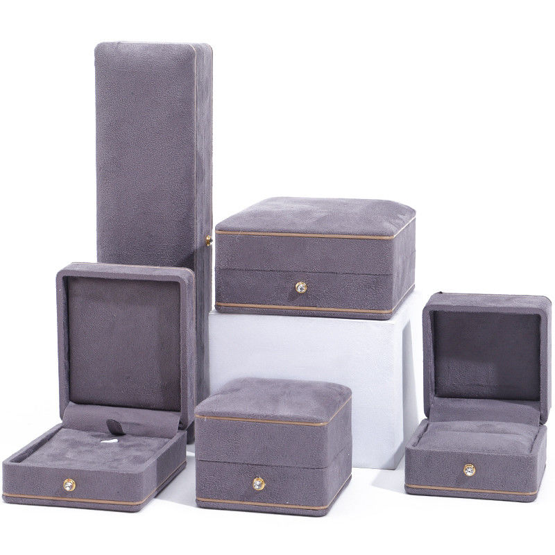 Rectangle Handmade Custom Logo Jewelry Packaging for Luxury Grey Bracelet Necklace