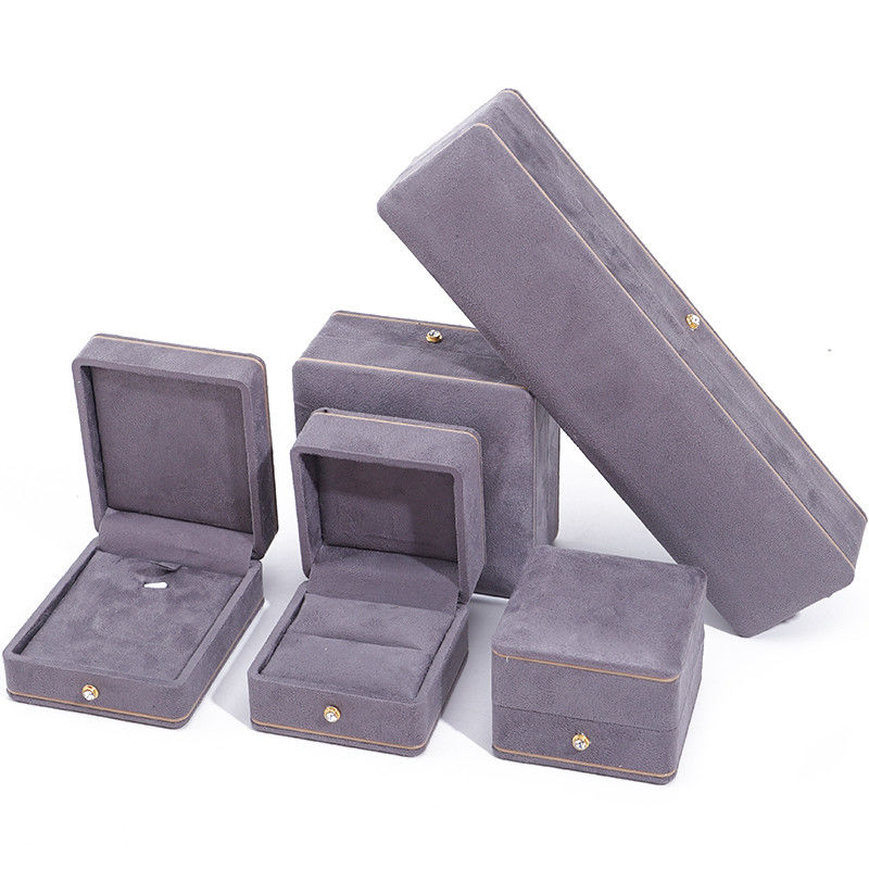 Rectangle Handmade Custom Logo Jewelry Packaging for Luxury Grey Bracelet Necklace