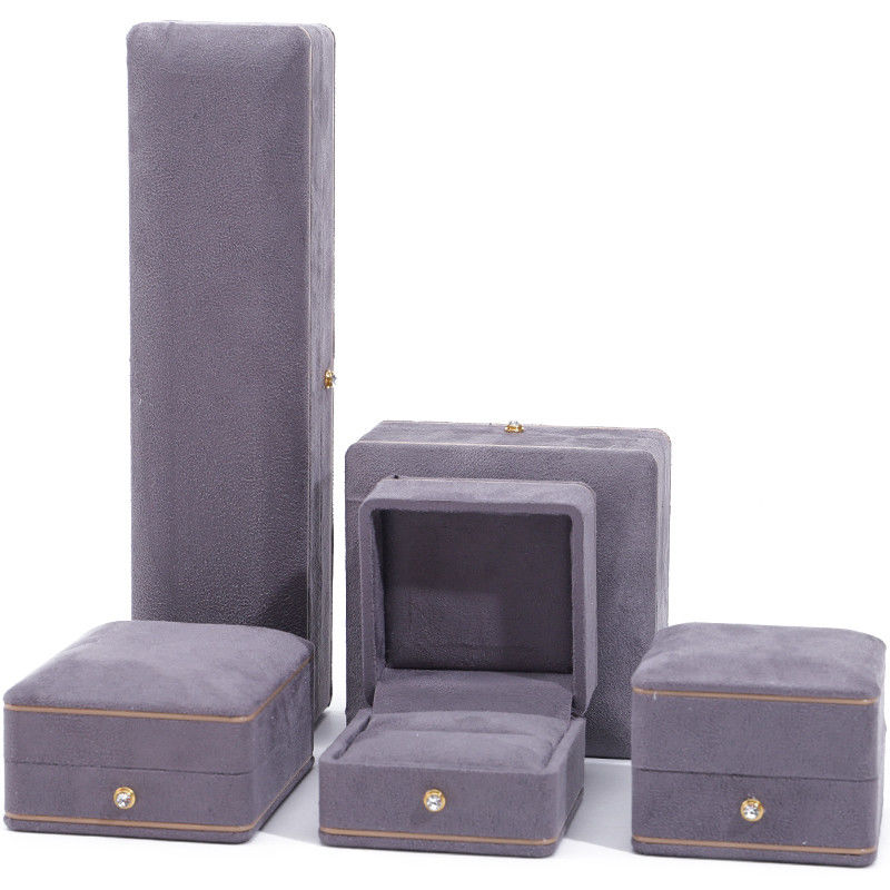 Rectangle Handmade Custom Logo Jewelry Packaging for Luxury Grey Bracelet Necklace