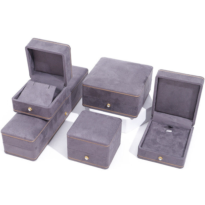 Rectangle Handmade Custom Logo Jewelry Packaging for Luxury Grey Bracelet Necklace