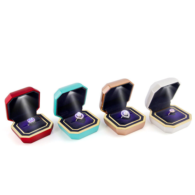 Plastic Velvet Jewelry Boxes for Hanhong Multicolor Bracelet Earrings Jewelry Light