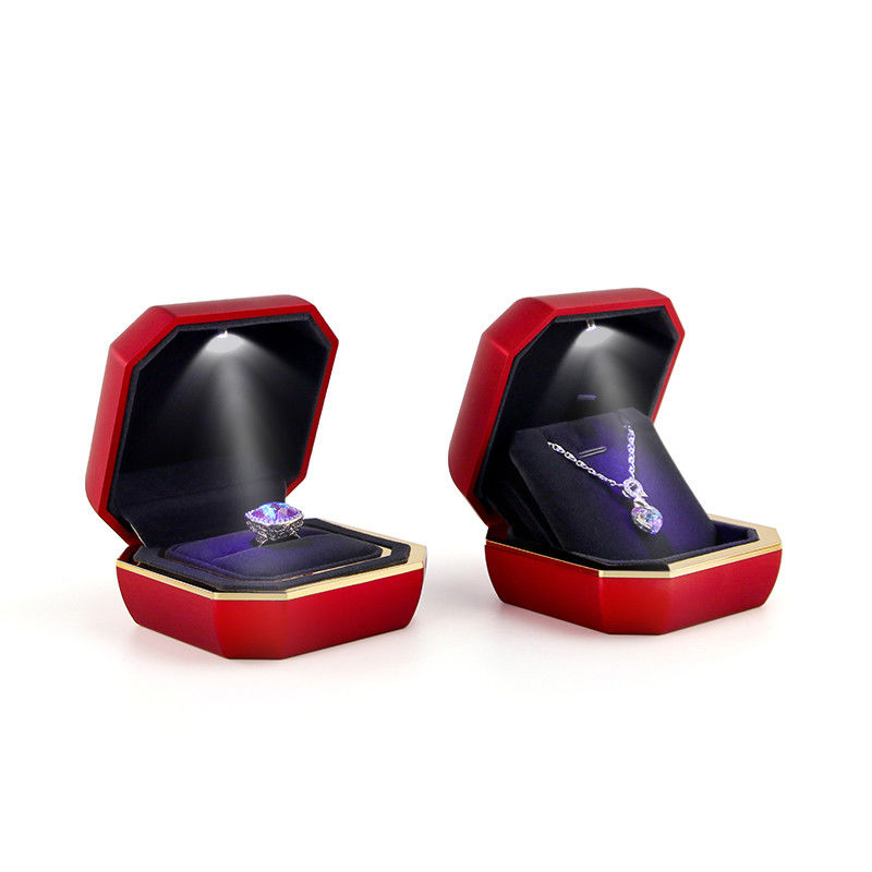 Plastic Velvet Jewelry Boxes for Hanhong Multicolor Bracelet Earrings Jewelry Light