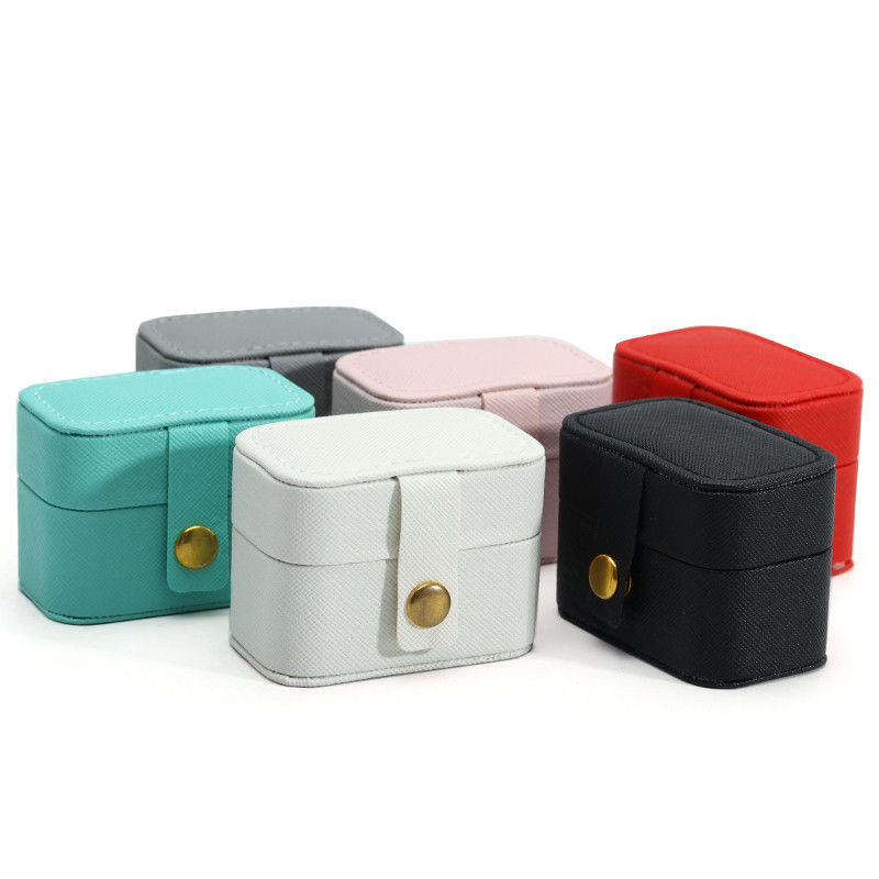 Leather Jewelry Case Portable Mini Travel Organizer for Ring Earring Necklace Storage