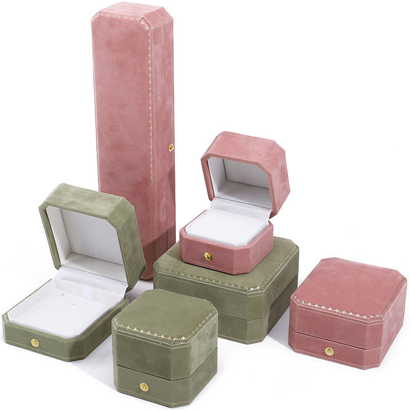 Newest Custom Luxury Octagonal Shape Jewelry Box with Gold Wire and Velvet Interior