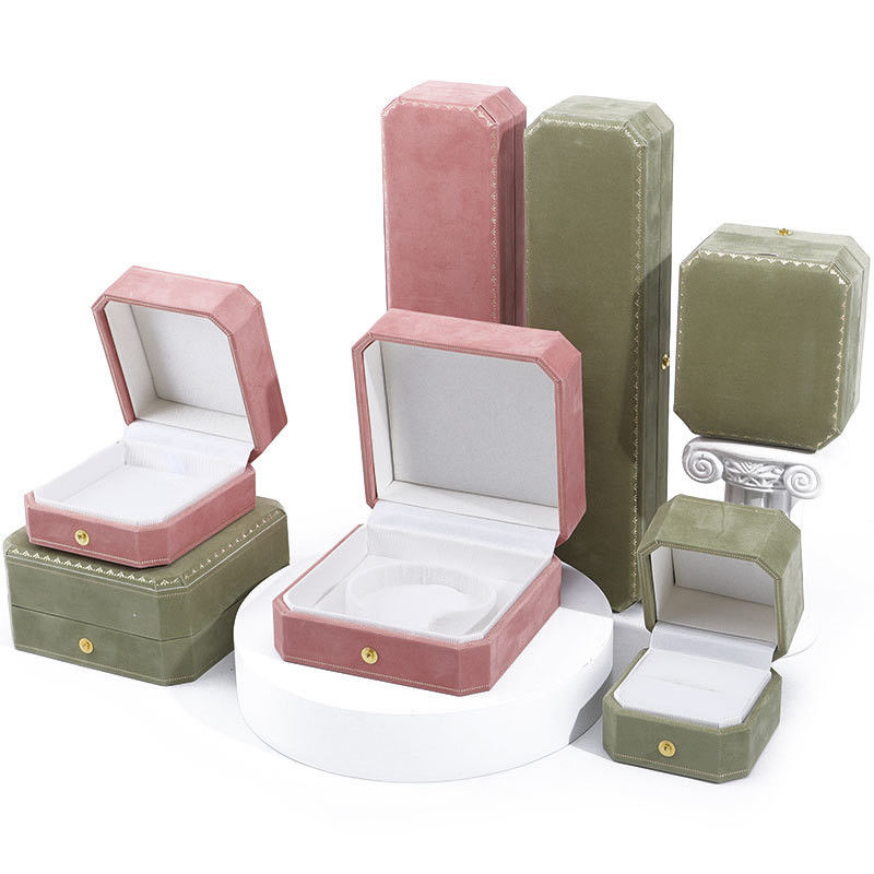 Newest Custom Luxury Octagonal Shape Jewelry Box with Gold Wire and Velvet Interior