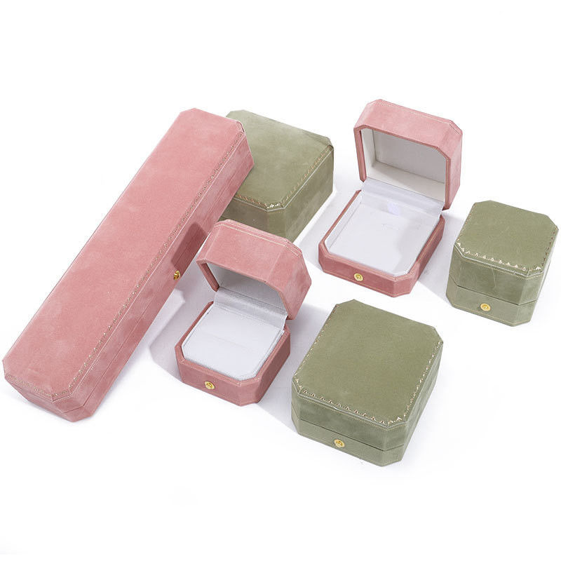 Newest Custom Luxury Octagonal Shape Jewelry Box with Gold Wire and Velvet Interior