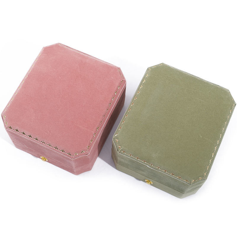 Newest Custom Luxury Octagonal Shape Jewelry Box with Gold Wire and Velvet Interior