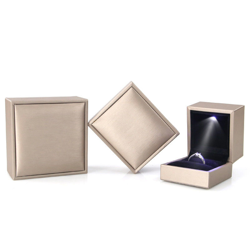 Hanhong Custom Logo Faux Leather Velvet Jewelry Box for Earrings Bracelet Necklace Ring