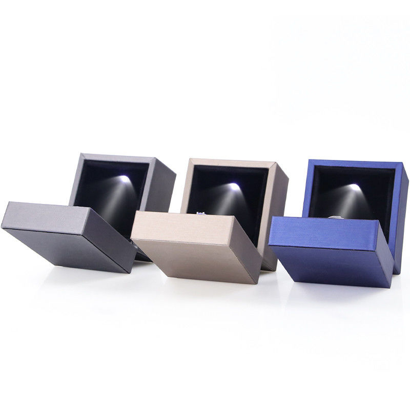 Hanhong Custom Logo Faux Leather Velvet Jewelry Box for Earrings Bracelet Necklace Ring