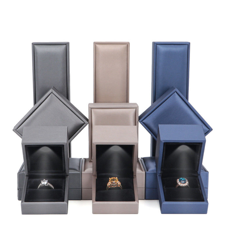 Blue LED Jewelry Box for Luxury Packaging of Earrings Bracelets Necklaces Rings