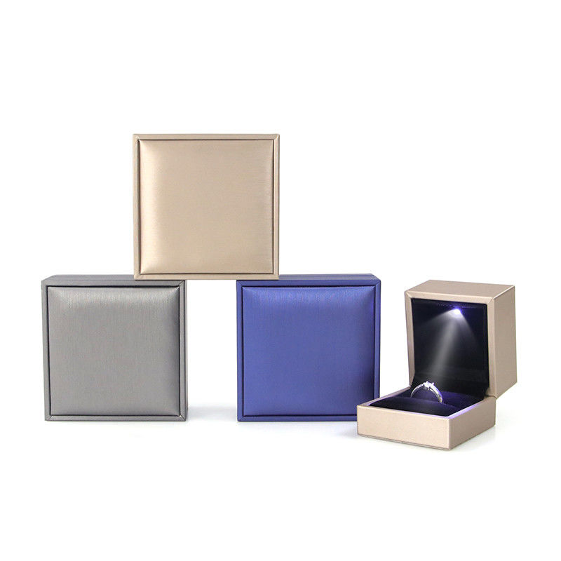 Blue LED Jewelry Box for Luxury Packaging of Earrings Bracelets Necklaces Rings