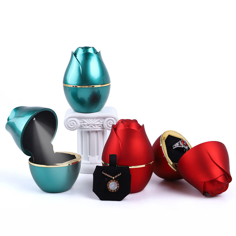 2021 Rose Design LED Light Jewelry Packaging Box for Customized Plastic and Velvet