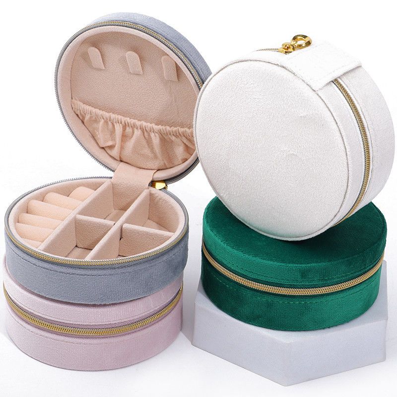 Velvet Jewelry Storage Box for Custom Logo Earrings Necklaces and Rings Packaging