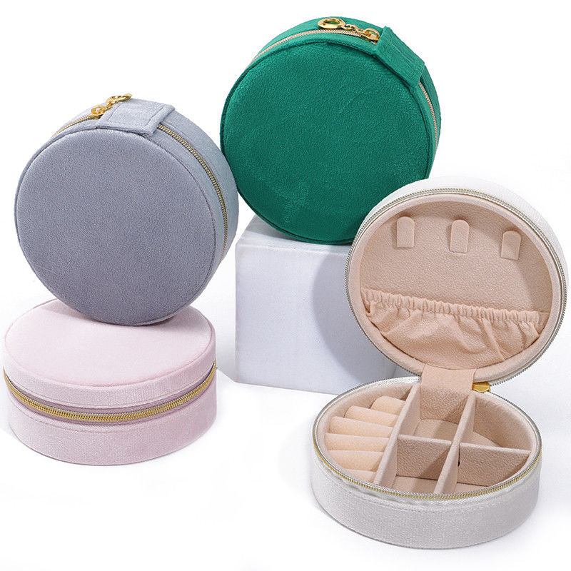 Velvet Jewelry Storage Box for Custom Logo Earrings Necklaces and Rings Packaging