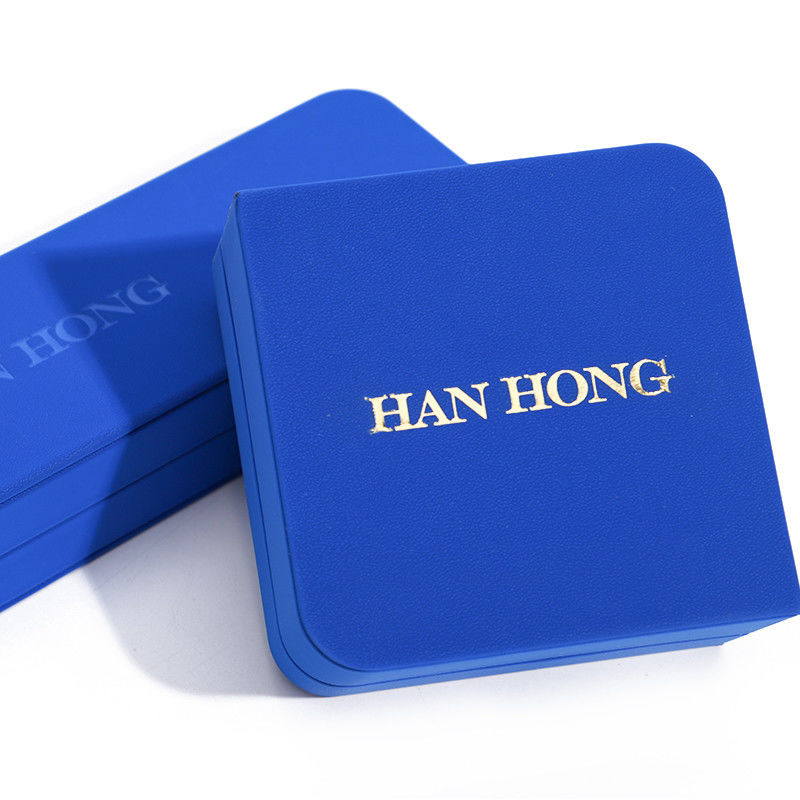 Rectangle Blue Leather Jewelry Box for Customized Size Earrings Bracelet Necklace Ring