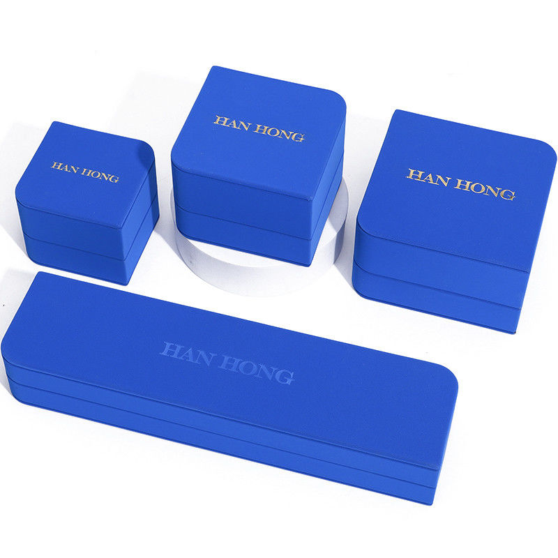 Rectangle Blue Leather Jewelry Box for Customized Size Earrings Bracelet Necklace Ring
