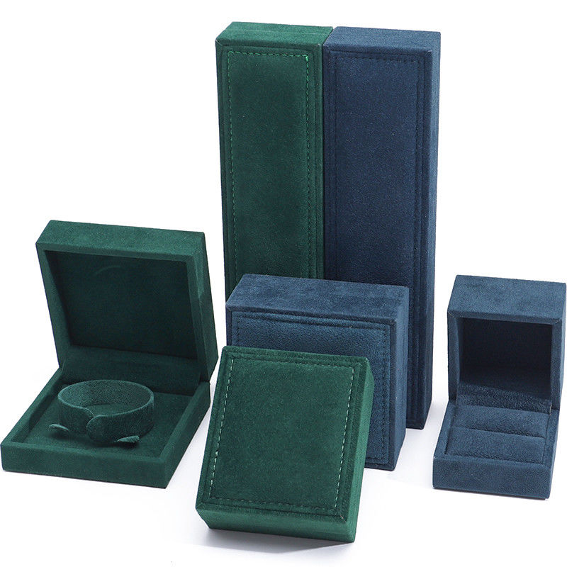 Customized Dark Velvet Jewelry Box for Luxury Necklace Earrings Bracelet Ring 9*9*4cm
