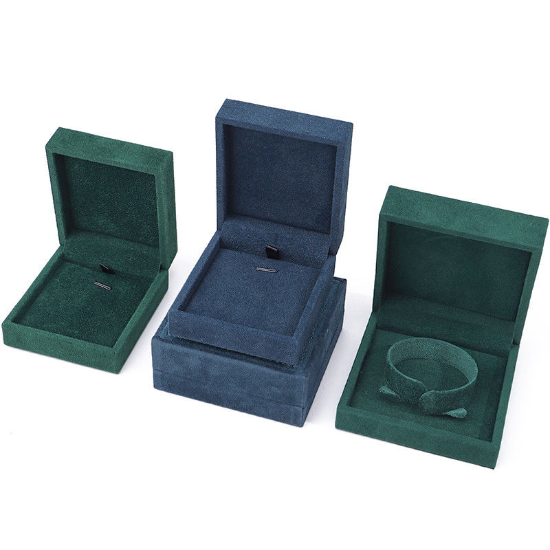 Customized Dark Velvet Jewelry Box for Luxury Necklace Earrings Bracelet Ring 9*9*4cm