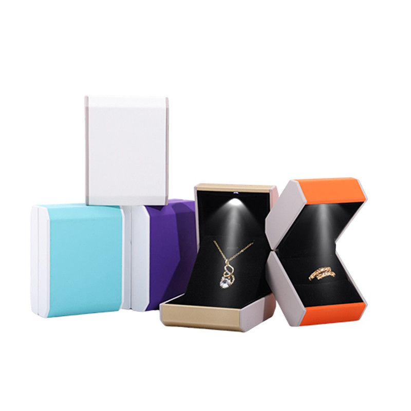Customized Size Custom LED Plastic Jewelry Box with Orange LED and Customer's Logo