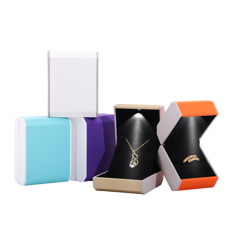 Customized Size Custom LED Plastic Jewelry Box with Orange LED and Customer's Logo