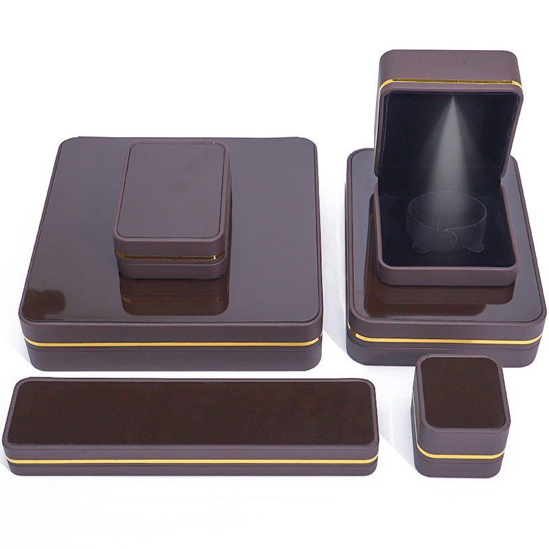 Han Hong Rectangle Jewelry Box with LED Light and Velvet Lining Luxury Accessories