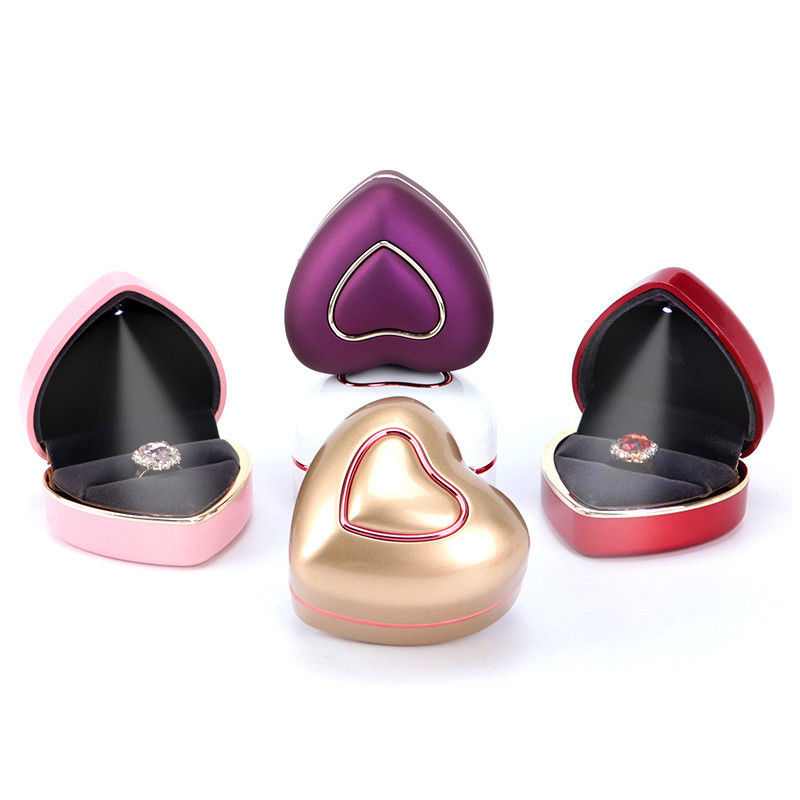 Jewelry Package White LED Light Ring Box Custom Size Hanhong OEM Display Case for Jewelry