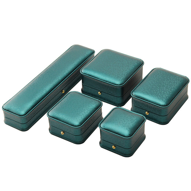 Custom Logo Necklace Ornaments Green Leather Jewelry Box for Hanhong 2023 Luxury Ring