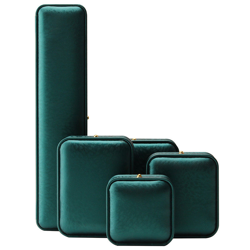 Custom Logo Necklace Ornaments Green Leather Jewelry Box for Hanhong 2023 Luxury Ring
