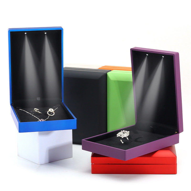 Hanhong Custom Logo Spray Paint Jewelry Packaging Box for Earrings Necklace Ring LED Set