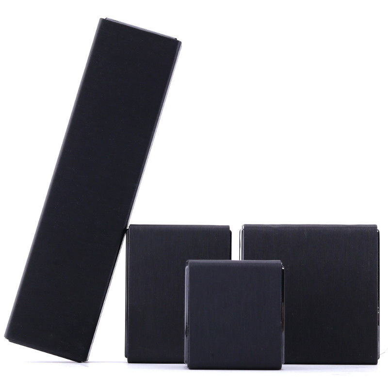 Black Handmade LED Light Jewelry Box for Hanhong Custom Logo Leather Packaging