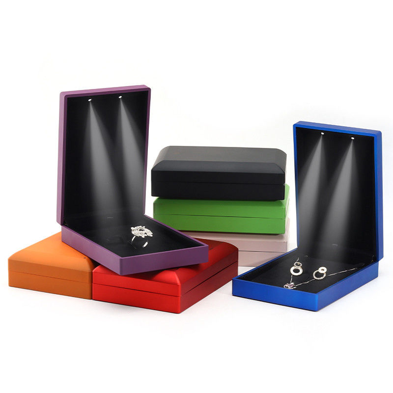 Hanhong Custom Logo Spray Paint Jewelry Packaging Box for Earrings Necklace Ring LED Set