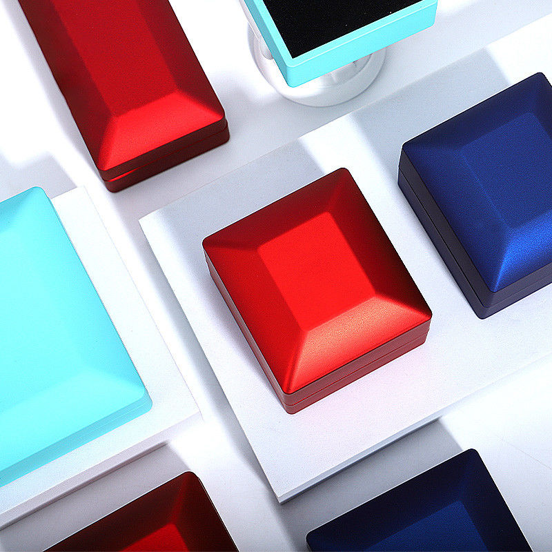 Rectangle Customized Size Blue LED Ring Jewelry Box for Earrings Necklace Bracelet